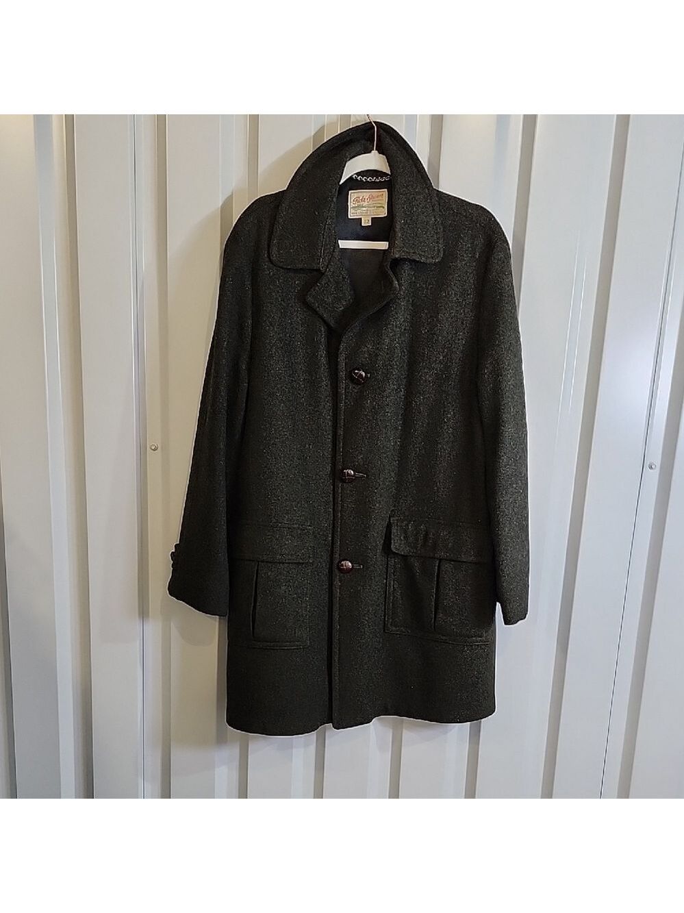 Field & Stream Gordon Ferguson Vintage Dark Green Wool Men's Field Coat Size 42